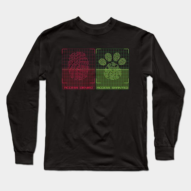 Pet paw access granted Long Sleeve T-Shirt by InkWaves